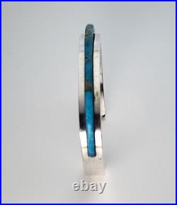 Vintage Native American Navajo Sterling Silver Turquoise Bracelet Jack Adakai