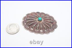 Vintage Native American Navajo Sterling Silver Turquoise Concho