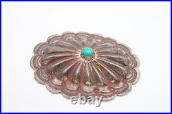 Vintage Native American Navajo Sterling Silver Turquoise Concho