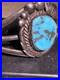 Vintage Native American Navajo Sterling Silver Turquoise Cuff Bracelet