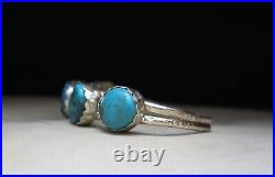 Vintage Native American Navajo Sterling Silver Turquoise Cuff Bracelet