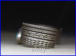 Vintage Native American Navajo Sterling Silver Turquoise Cuff Bracelet