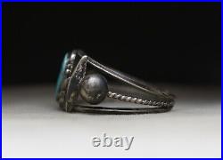 Vintage Native American Navajo Sterling Silver Turquoise Cuff Bracelet