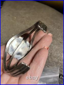 Vintage Native American Navajo Sterling Silver Turquoise Cuff Bracelet