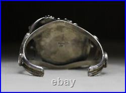Vintage Native American Navajo Sterling Silver Turquoise Cuff Bracelet