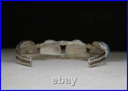 Vintage Native American Navajo Sterling Silver Turquoise Cuff Bracelet