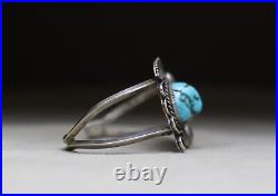 Vintage Native American Navajo Sterling Silver Turquoise Cuff Bracelet