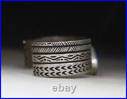 Vintage Native American Navajo Sterling Silver Turquoise Cuff Bracelet