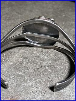 Vintage Native American Navajo Sterling Silver Turquoise Cuff Bracelet