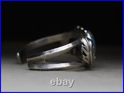 Vintage Native American Navajo Sterling Silver Turquoise Cuff Bracelet