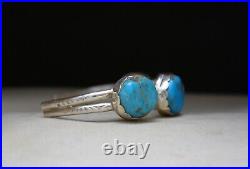 Vintage Native American Navajo Sterling Silver Turquoise Cuff Bracelet