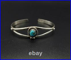 Vintage Native American Navajo Sterling Silver Turquoise Cuff Bracelet 6