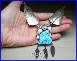 Vintage Native American Navajo Sterling Silver Turquoise Necklace