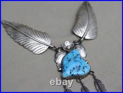 Vintage Native American Navajo Sterling Silver Turquoise Necklace