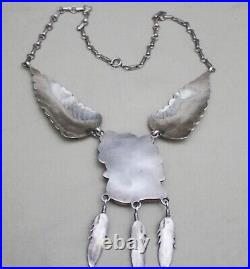 Vintage Native American Navajo Sterling Silver Turquoise Necklace