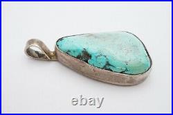 Vintage Native American Navajo Sterling Silver Turquoise Pendant