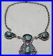 Vintage Native American Navajo Sterling Silver Turquoise Pendant Necklace