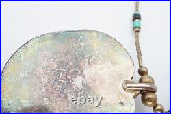Vintage Native American Navajo Sterling Silver Turquoise Pendant Necklace 19