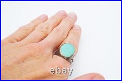 Vintage Native American Navajo Sterling Silver Turquoise Ring Size 10 Mens