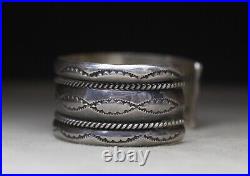 Vintage Native American Navajo Sterling Silver Twisted Rope Cuff Bracelet