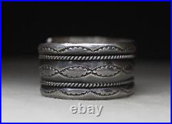 Vintage Native American Navajo Sterling Silver Twisted Rope Cuff Bracelet