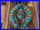 Vintage Native American Navajo Sterling Squash Blossom Necklace Sighned R BRD