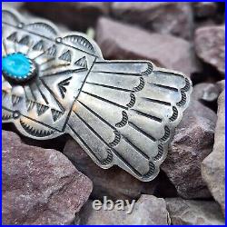 Vintage Native American Navajo Sterling Turquoise Hair Clip Barrette