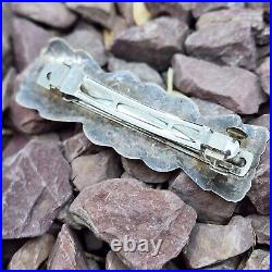 Vintage Native American Navajo Sterling Turquoise Hair Clip Barrette