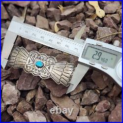 Vintage Native American Navajo Sterling Turquoise Hair Clip Barrette