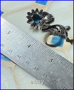 Vintage Native American Navajo Sterling Turquoise Wrap Ring Sz7.5