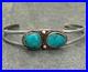 Vintage Native American Navajo TWO Turquoise Sterling silver Bracelet