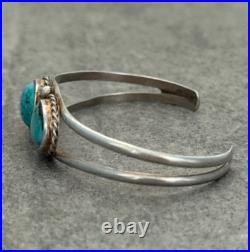 Vintage Native American Navajo TWO Turquoise Sterling silver Bracelet