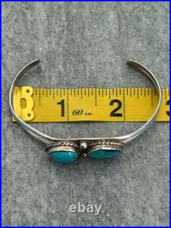 Vintage Native American Navajo TWO Turquoise Sterling silver Bracelet