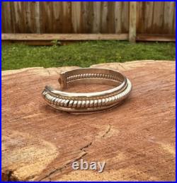 Vintage Native American Navajo Tahe Sterling Silver Cuff Bracelet