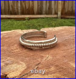 Vintage Native American Navajo Tahe Sterling Silver Cuff Bracelet