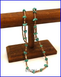 Vintage Native American Navajo Turquoise Nuggets Heishi Beads Shell Necklace 14 Vintage Native American Navajo Turquoise Nuggets Heishi Beads Shell Necklace 14