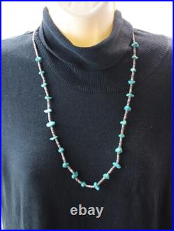 Vintage Native American Navajo Turquoise Nuggets Heishi Beads Shell Necklace 14 Vintage Native American Navajo Turquoise Nuggets Heishi Beads Shell Necklace 14