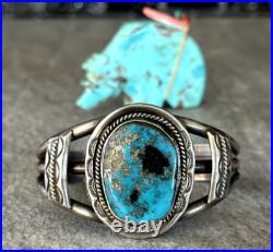 Vintage Native American Navajo Turquoise Pyrite Sterling silver Bracelet 51+gr