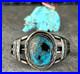Vintage Native American Navajo Turquoise Pyrite Sterling silver Bracelet 51+gr