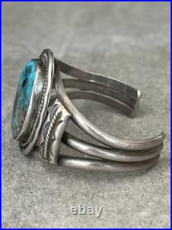Vintage Native American Navajo Turquoise Pyrite Sterling silver Bracelet 51+gr