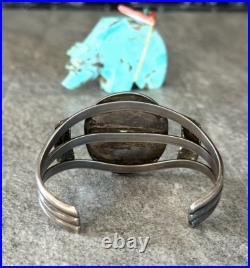 Vintage Native American Navajo Turquoise Pyrite Sterling silver Bracelet 51+gr
