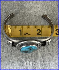 Vintage Native American Navajo Turquoise Pyrite Sterling silver Bracelet 51+gr