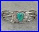 Vintage Native American Navajo Turquoise SPLIT SHANK Sterling Bracelet 6.5 in