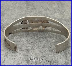 Vintage Native American Navajo Turquoise SPLIT SHANK Sterling Bracelet 6.5 in