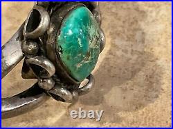 Vintage Native American Navajo Turquoise Silver Cuff Bracelet