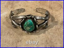 Vintage Native American Navajo Turquoise Silver Cuff Bracelet