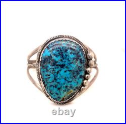 Vintage Native American Navajo Turquoise Sterling Silver Bangle Bracelet