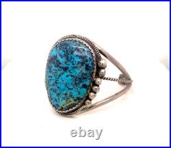 Vintage Native American Navajo Turquoise Sterling Silver Bangle Bracelet