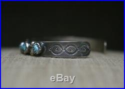 Vintage Native American Navajo Turquoise Sterling Silver Bracelet Large Size