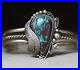 Vintage Native American Navajo Turquoise Sterling Silver Cuff Bracelet